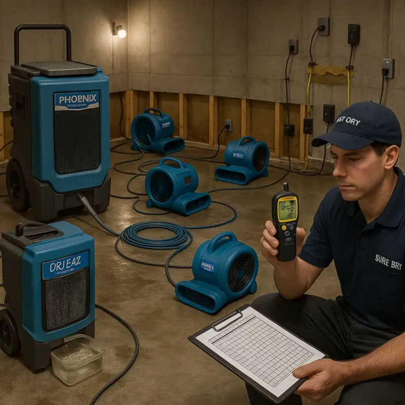 Structural Drying and Dehumidification process in Travis County, TX